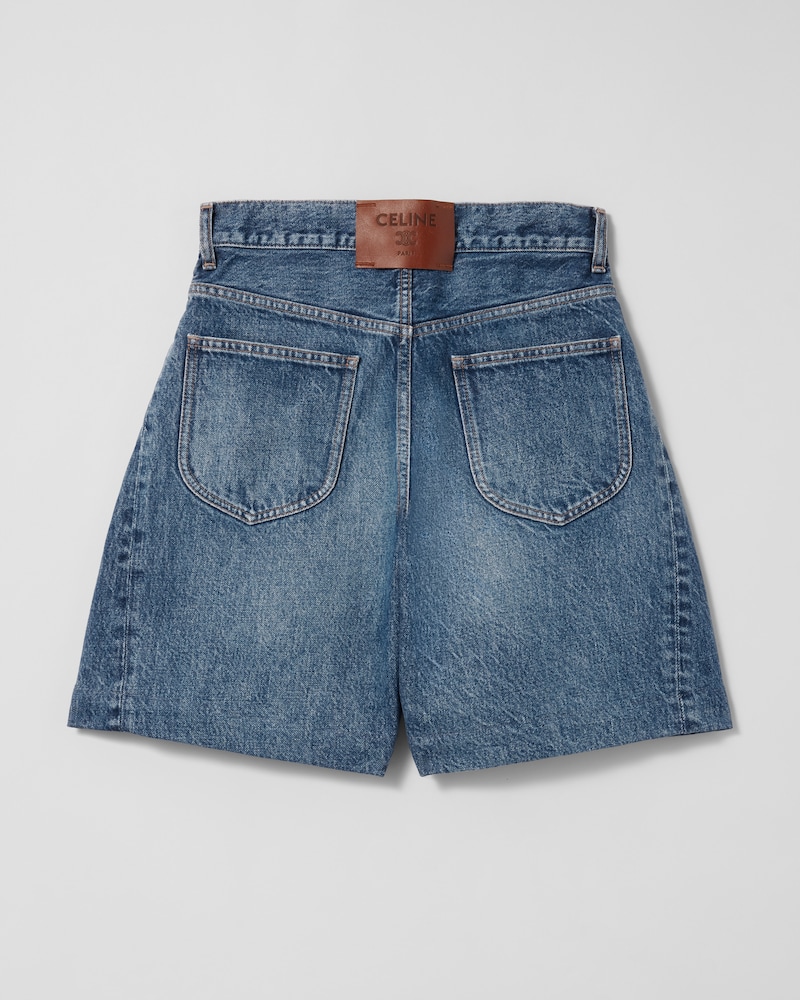 shorts 002 IN cotton denim - DARK VIVIENNE GLASS -  - 1 | CELINE