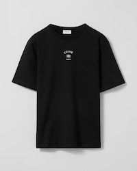 loose t-shirt IN cotton jersey - BLACK / WHITE -  - 1 | CELINE