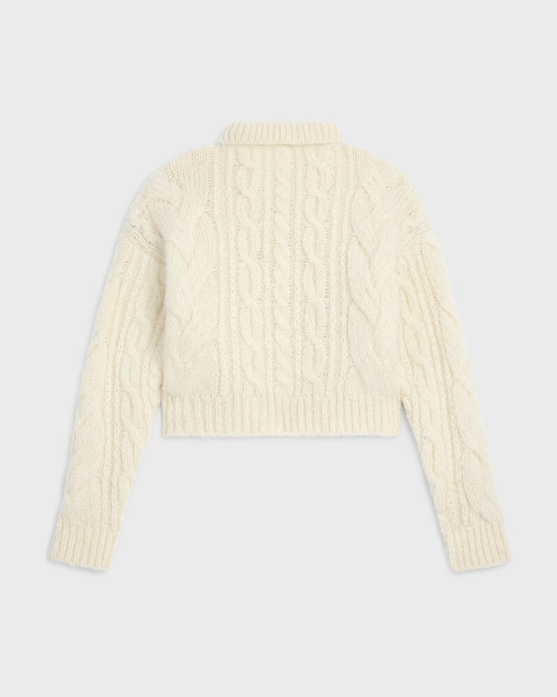 sweater IN aran mohair and wool - OFF WHITE -  - 1 | CELINE