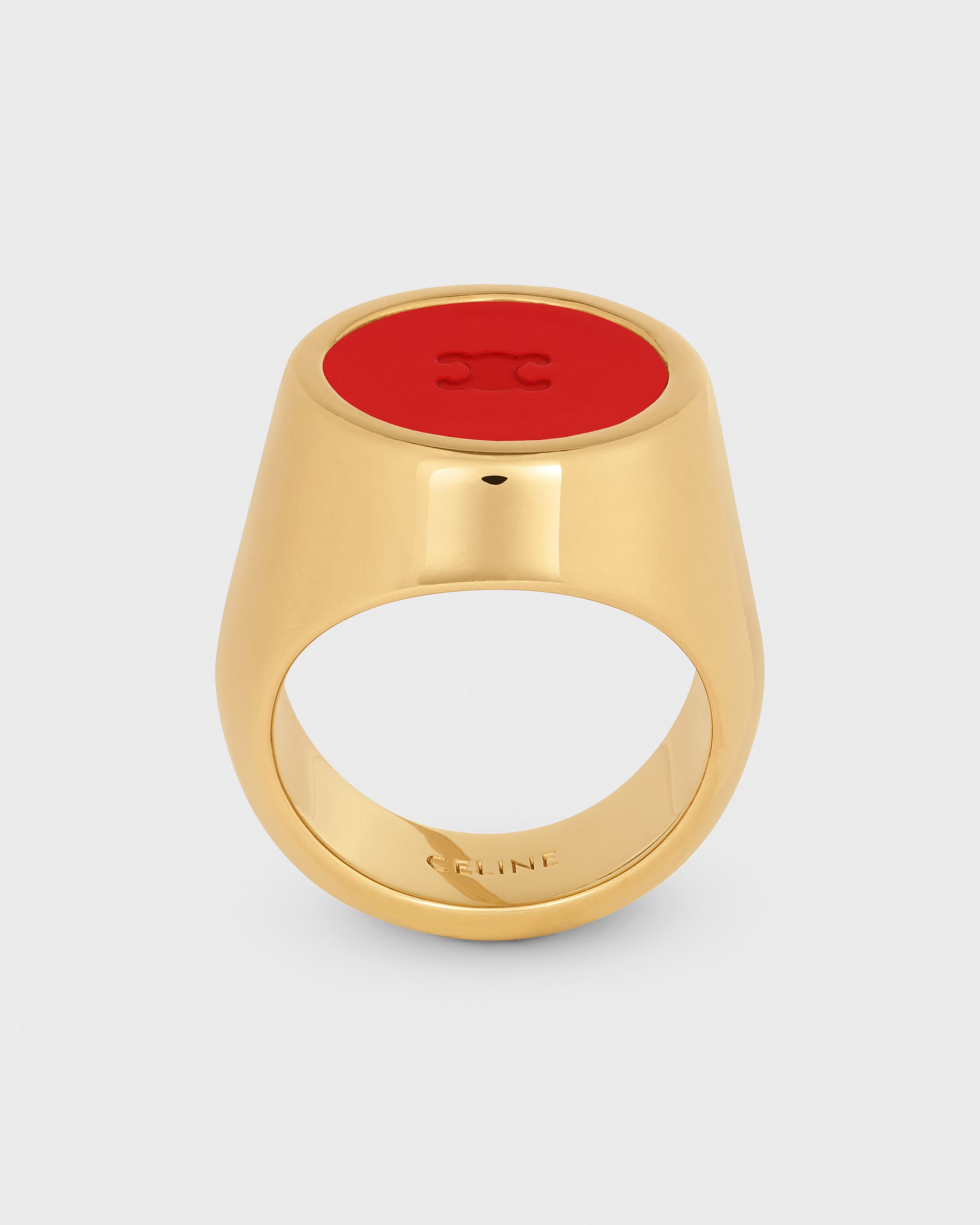 셀린느 트리옹프 시그넷 링 바니시 & 황동 골드 피니시 B107N3F86.33GE