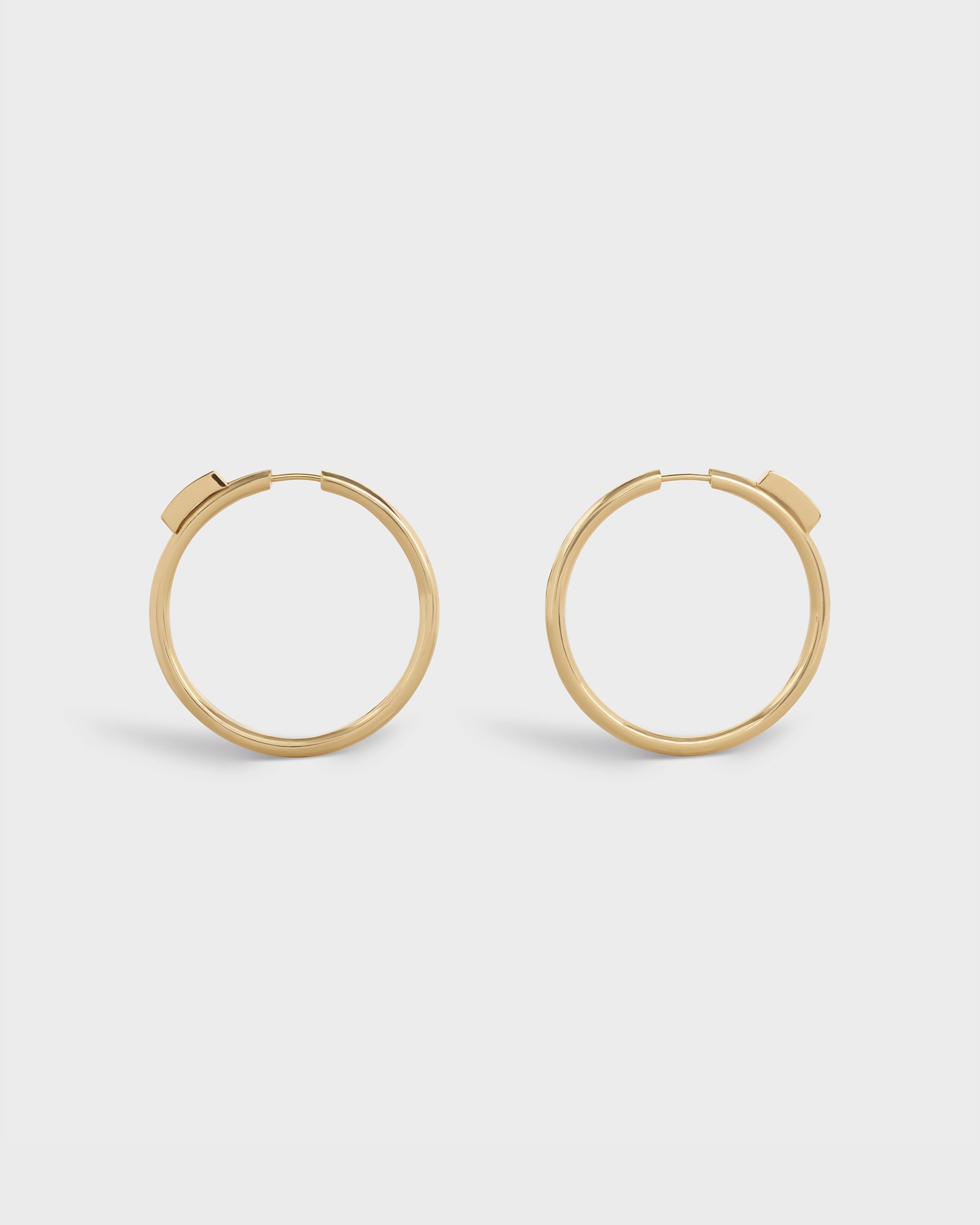 CELINE Systeme Large Hoops in Yellow Gold and Diamonds