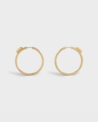 Systeme Large Hoops in Yellow Gold and Diamonds - Yellow Gold and White - FINE JEWELRY - 1 | CELINE