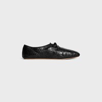 BALLET LACE-UP SHOE IN CROCODILE STAMPED LAMBSKIN - BLACK -  - 1 | CELINE