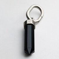 PÉNDULO CELINE CHARMS DE ÓNIX Y LATÓN CON ACABADO RODIADO - NEGRO PLATEADO - CHARMS - 1 | CELINE