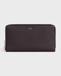 Large zipped wallet IN GRAINED CALFSKIN - ESPRESSO - WALLETS - 1 | CELINE