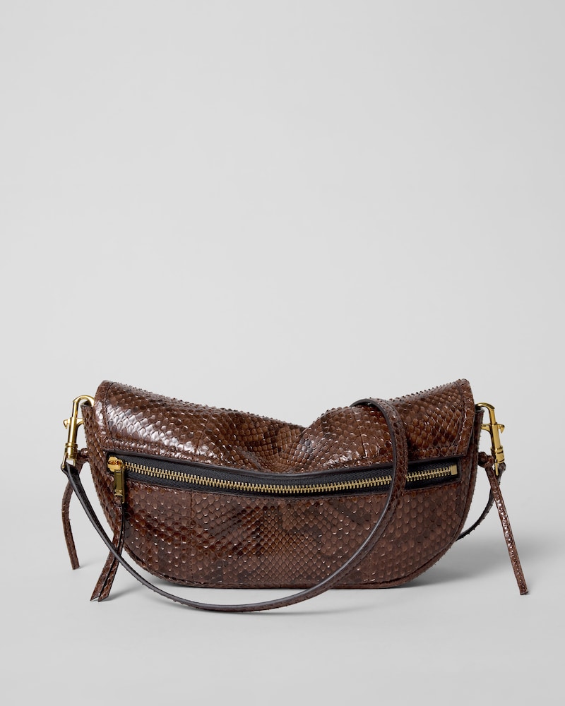 LITTLE HALFMOON SOFT TRIOMPHE IN PYTHON - HICKORY - ALL BAGS - 1 | CELINE