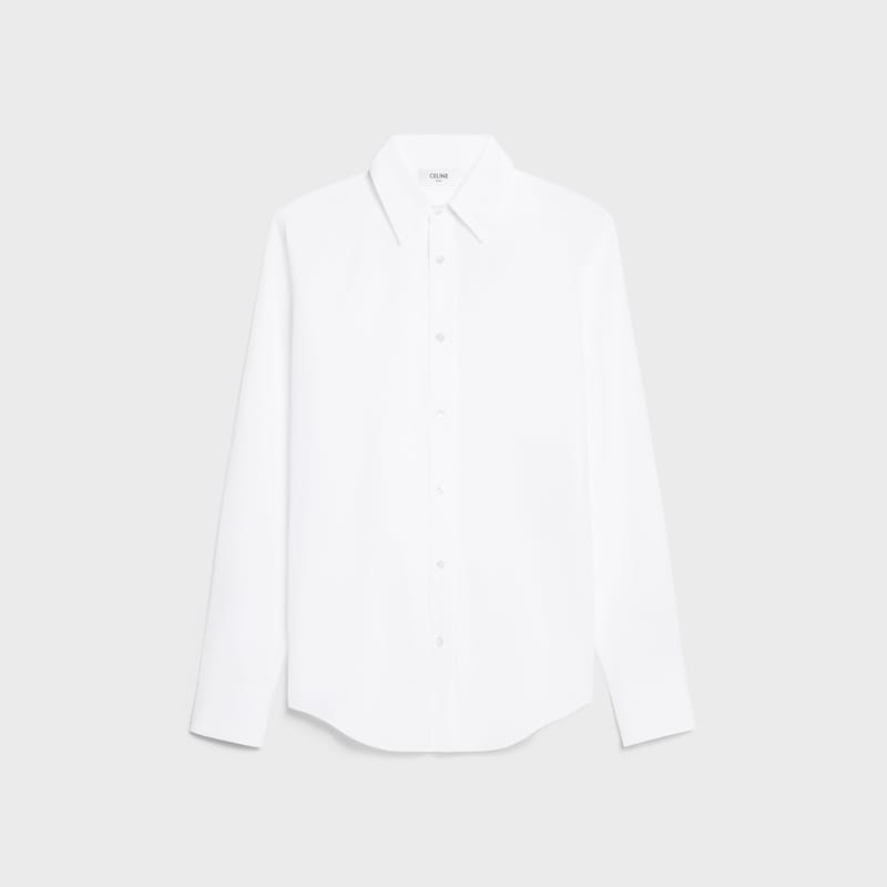 camisa clássica EM POPELINA DE ALGODÃO - BRANCO -  - 1 | CELINE