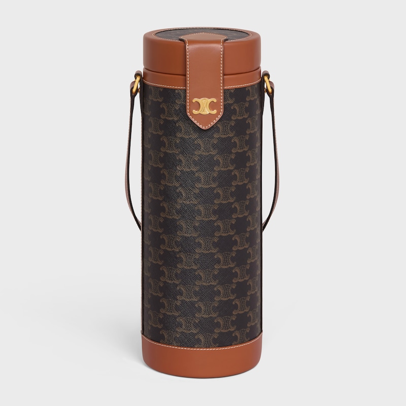 champagne case in triomphe canvas and calfskin - TAN - HOME - 1 | CELINE