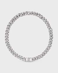Triomphe Gourmette Necklace in Brass with Rhodium Finish - SILVER - SMALL GIFTS - 1 | CELINE