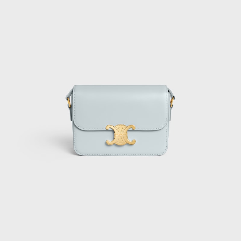 Teen Triomphe Bag in shiny calfskin - SOFT BLUE - TRIOMPHE - 1 | CELINE