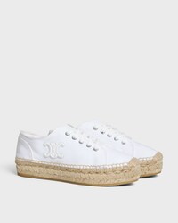LES ESPADRILLES CELINE LACÉES EN TOILE ET CUIR DE VEAU - Blanc optique -  - 2 | CELINE