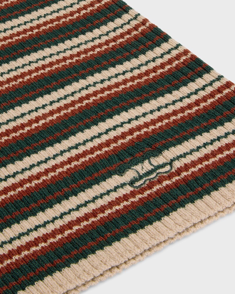 crewneck sweater IN striped ribbed wool - BEIGE/GREEN/BROWN -  - 1 | CELINE