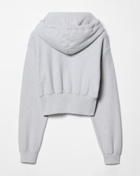 CROPPED HOODIE IN cotton fleece - GREY MELANGE / BLACK -  - 2 | CELINE
