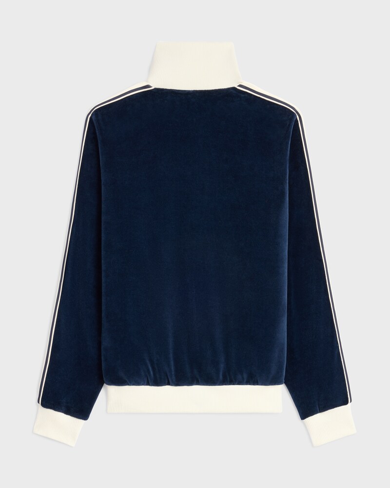 tracksuit jacket IN velvet jersey - BLEU NUIT/ECRU -  - 1 | CELINE