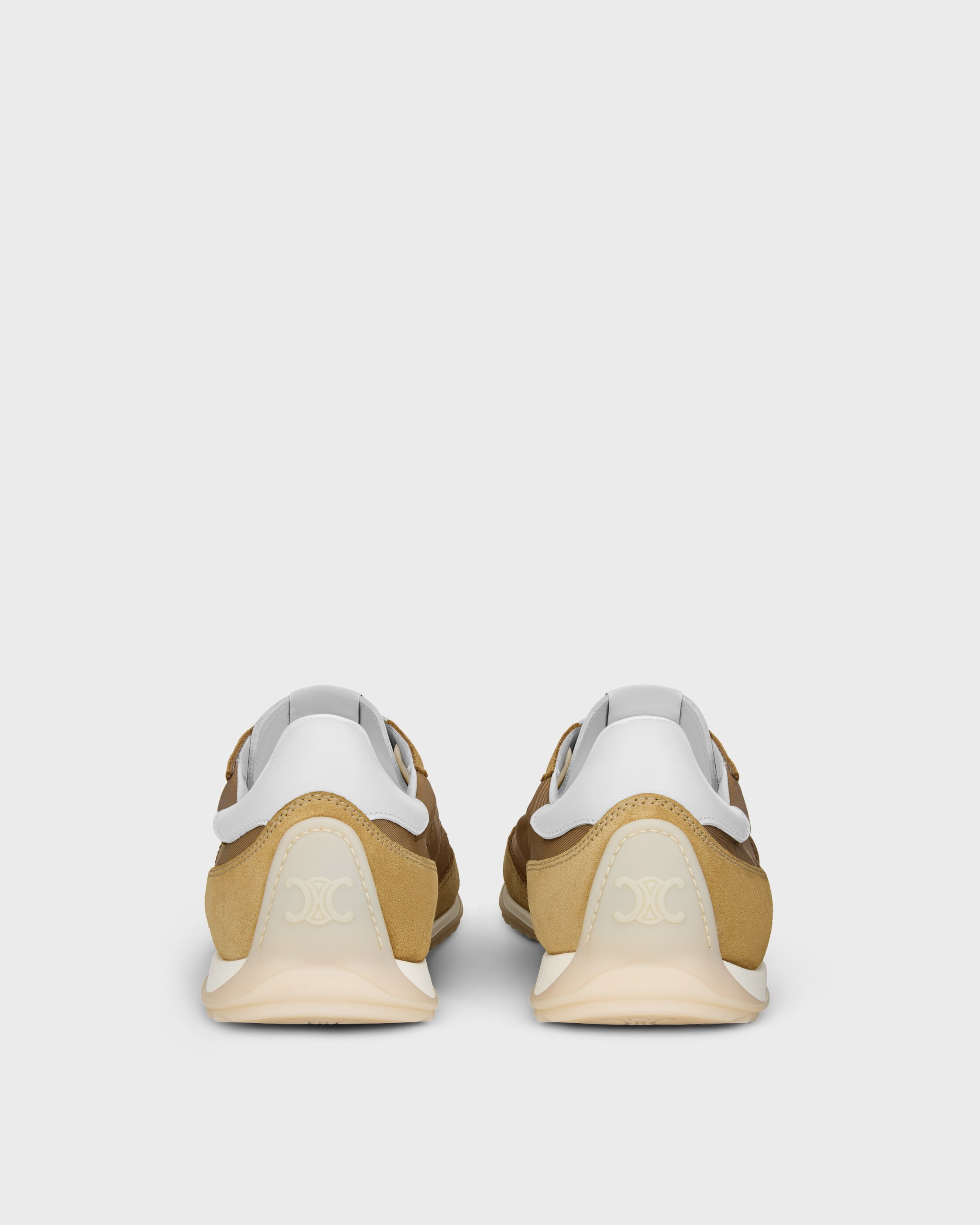 RACER SNEAKER IN NYLON, SUEDE CALFSKIN AND CALFSKIN - DARK BEIGE