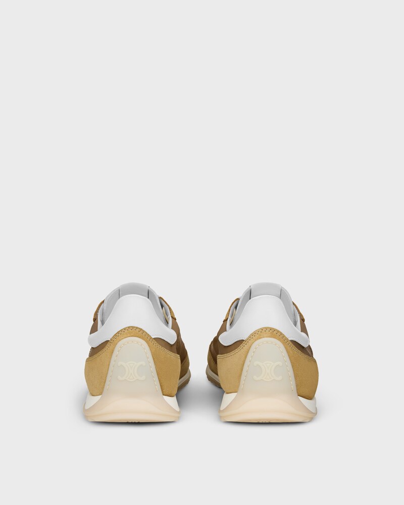 RACER SNEAKER AUS NYLON, KALBSWILDLEDER UND KALBSLEDER - DUNKLES BEIGE -  - 1 | CELINE