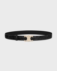 Reversible Strap 25 IN TAURILLON LEATHER AND CROCODILE EMBOSSED CALFSKIN -  -  - 2 | CELINE