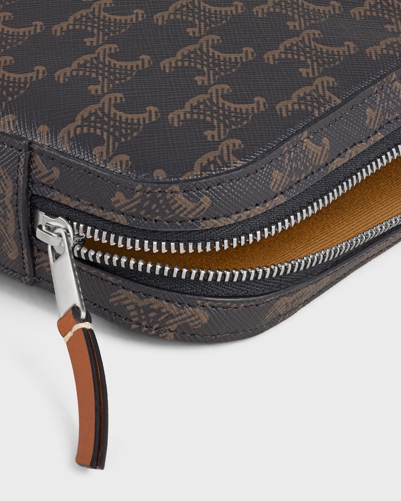 POUCH COM ALÇA EM TRIOMPHE CANVAS E COURO DE VITELA - TAN - MINI BOLSAS - 1 | CELINE