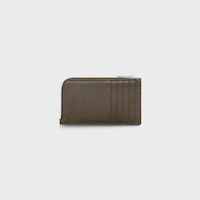 LONG ZIPPED CARD HOLDER IN GRAINED CALFSKIN - DARK MOSS - NEW - 2 | CELINE