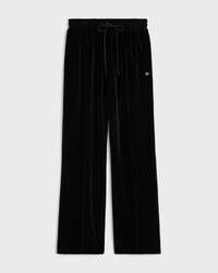 SWEATPANTS IN velvet jersey - BLACK / WHITE -  - 1 | CELINE