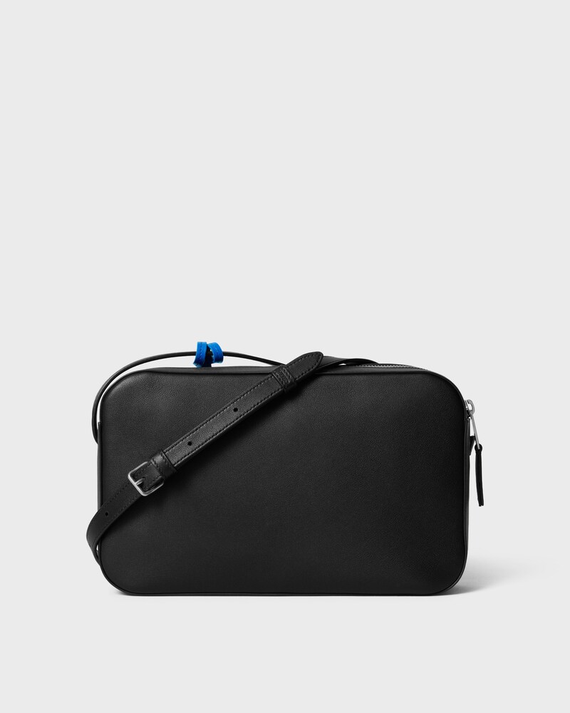 MESSENGER BAG WITH CHARM IN SMOOTH CALFSKIN AND LAMBSKIN - BLACK / ULTRA BLUE - CROSS-BODY BAGS - 1 | CELINE