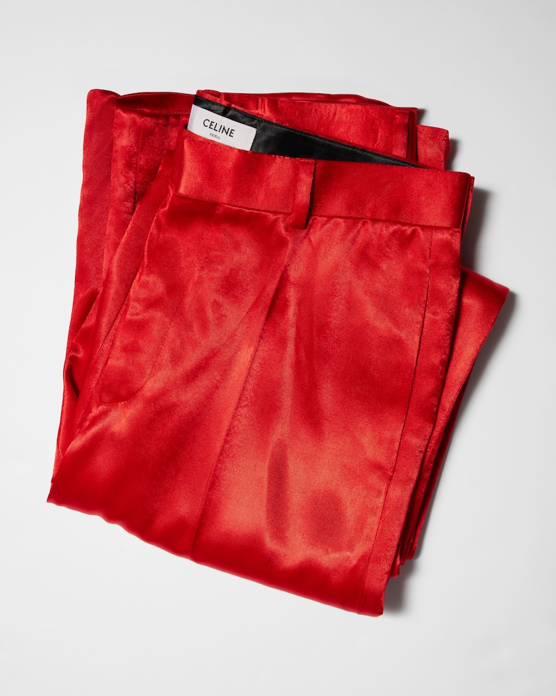 ethan trousers IN satin - RED -  - 1 | CELINE
