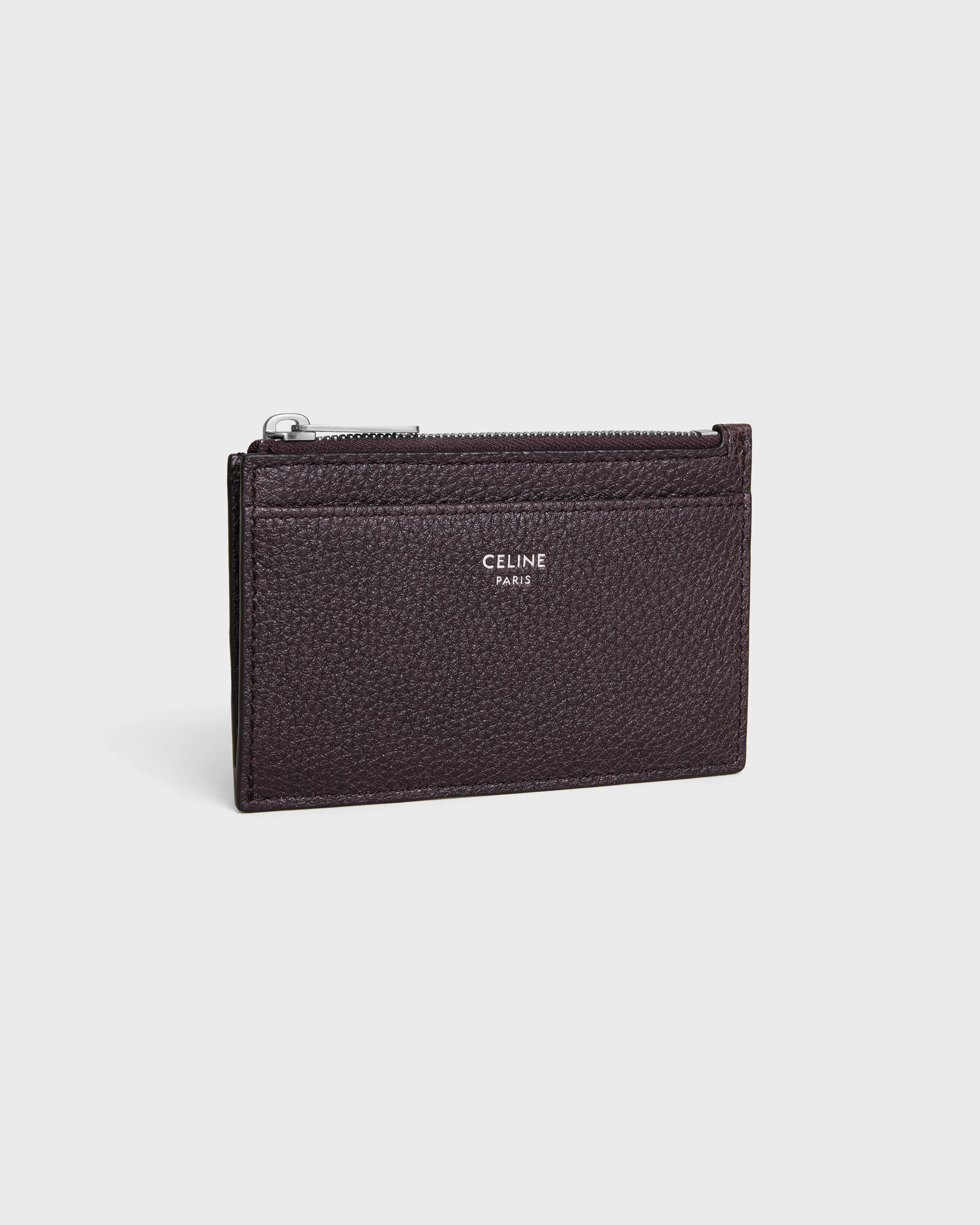 Zipped Card Holder IN GRAINED CALFSKIN - ESPRESSO | CELINE