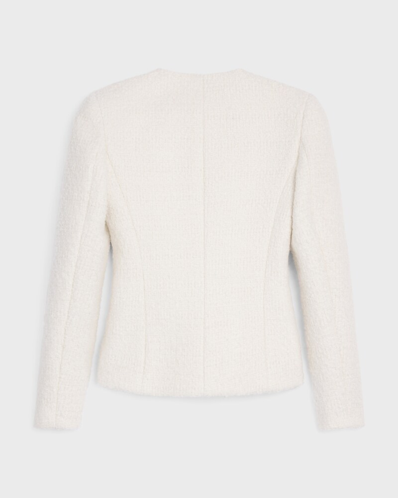 CHAQUETA DE CACHEMIRA Y LANA TRENZADA - BLANCO -  - 1 | CELINE