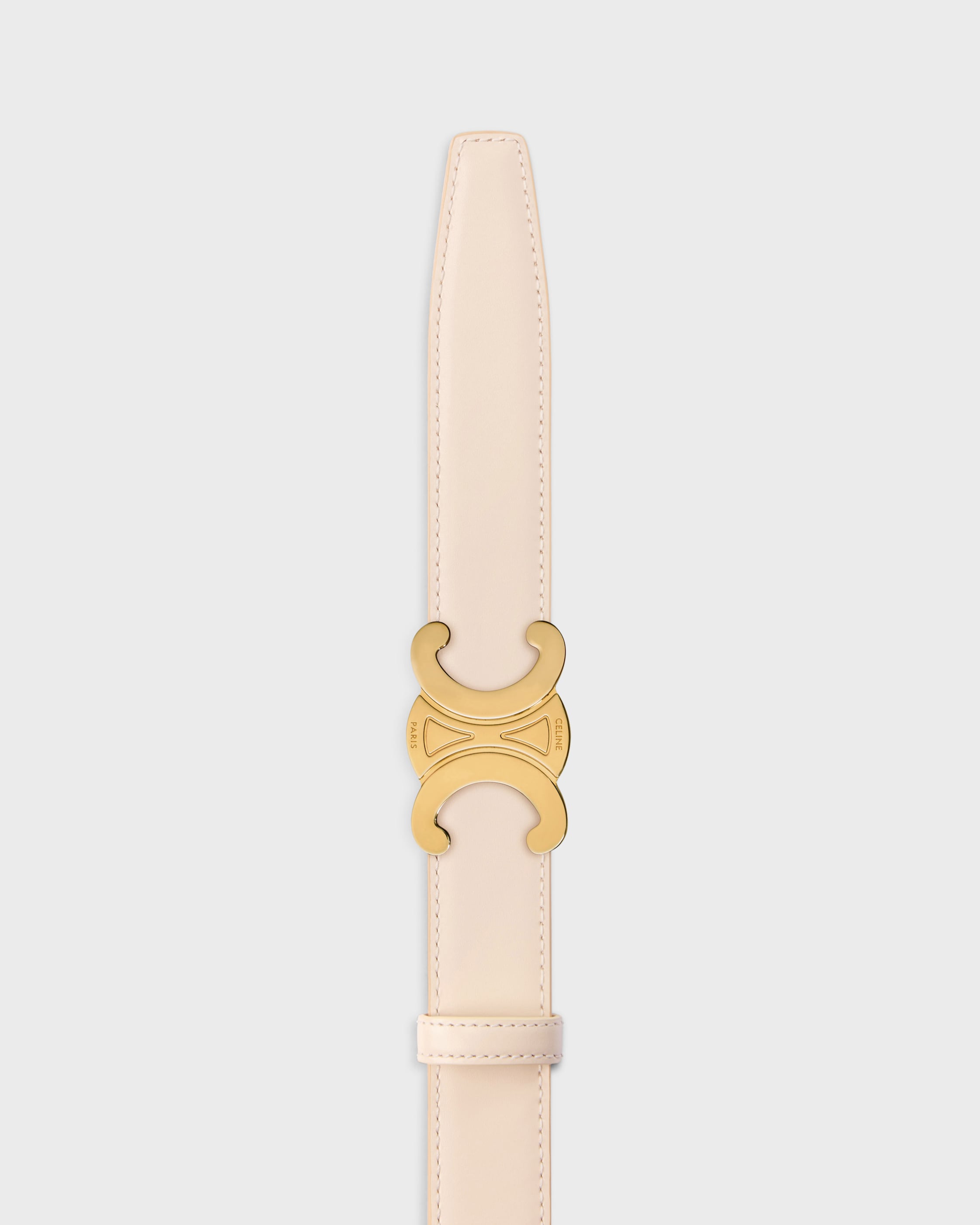 TRIOMPHE BUCKLE & REVERSIBLE STRAP 25MM - DARK SAND / CREAM | CELINE
