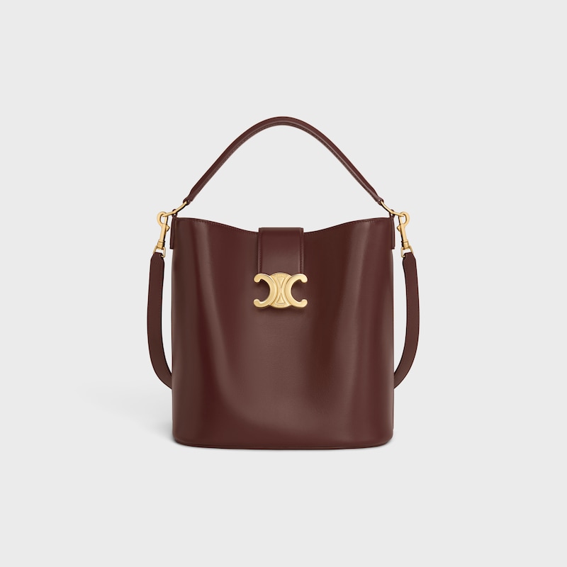 BORSA A SECCHIELLO MEDIA LOUISE IN MORBIDA PELLE DI VITELLO - CASTAGNA - BORSE CON MANICO SUPERIORE - 1 | CELINE