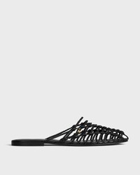 SCOOBIE BRAIDED MULE IN GOATSKIN - BLACK -  - 1 | CELINE