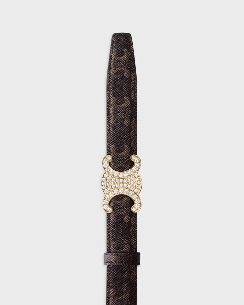 Reversible Strap 25MM IN Taurillon Leather and Triomphe Canvas -  -  - 1 | CELINE
