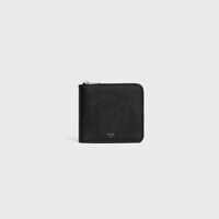 zipped bi-fold wallet IN grained calfskin - BLACK - ESSENTIALS - 1 | CELINE