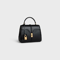 MINI 16 IN satinated calfskin - BLACK - MORE LINES - 2 | CELINE