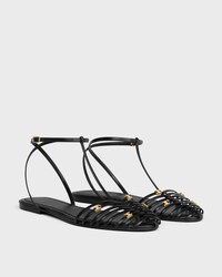 CAGE FLAT SANDAL IN GOATSKIN - BLACK -  - 2 | CELINE