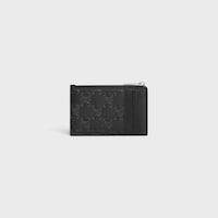 Zipped Card Holder IN Calfskin with triomphe embossed - BLACK - CARD HOLDERS - 2 | CELINE