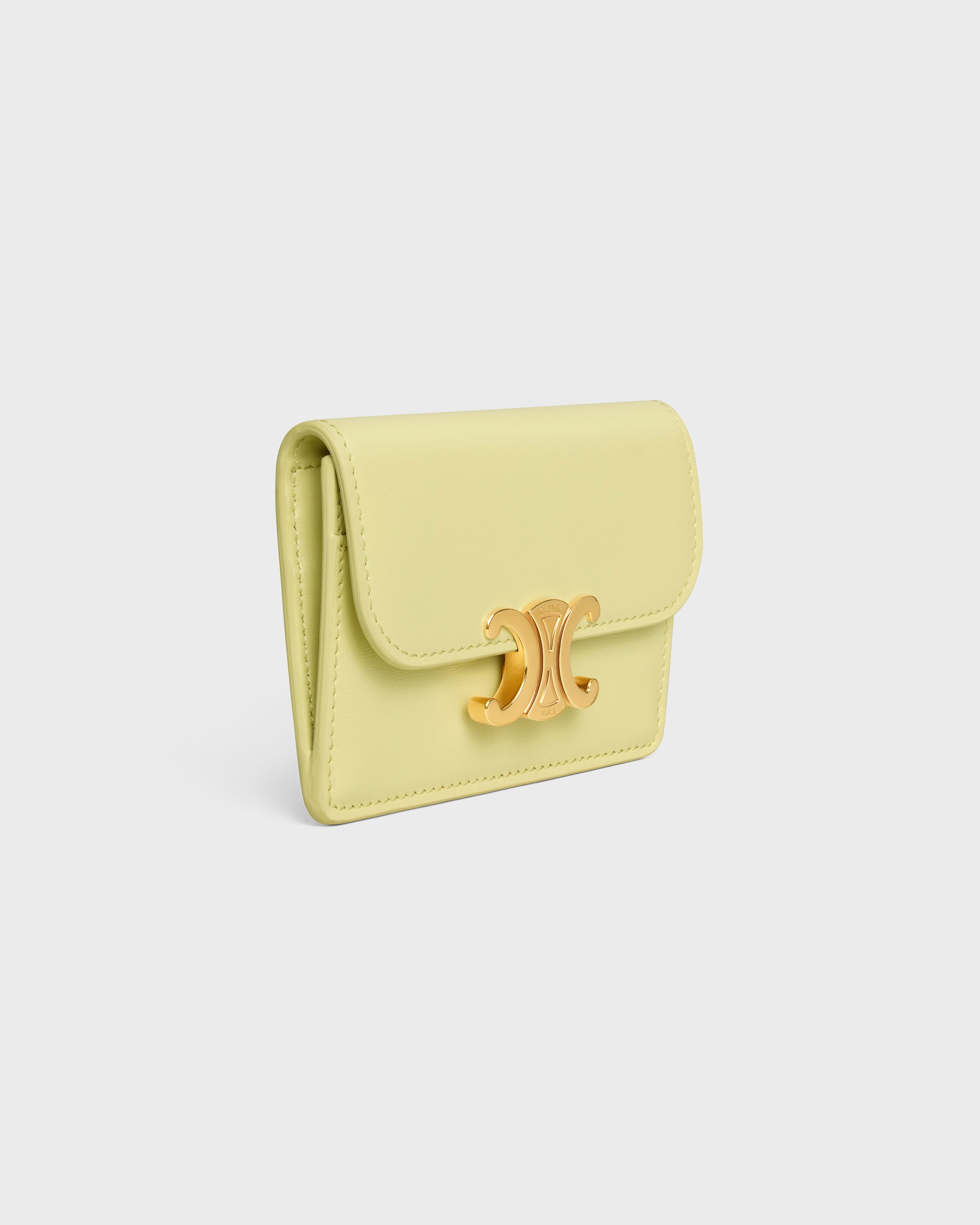 CARD HOLDER WITH FLAP TRIOMPHE IN Shiny calfskin - CITRUS | CELINE