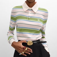 polo sweater IN striped cotton - GREEN/BLUE/PINK -  - 2 | CELINE