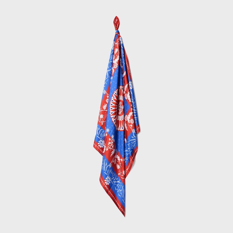 PA&Ntilde;UELO CUADRADO DE SARGA DE SEDA - ROJO/AZUL/BLANCO -  - 1 | CELINE