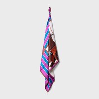 square IN silk twill - BURGUNDY/BLUE/WHITE -  - 2 | CELINE