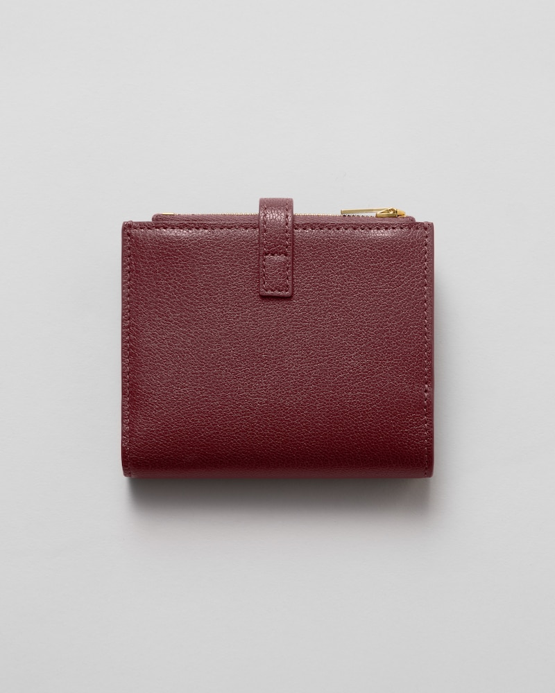 COMPACT WALLET TRIOMPHE PONTET IN GOATSKIN - SYRAH - WALLETS - 1 | CELINE