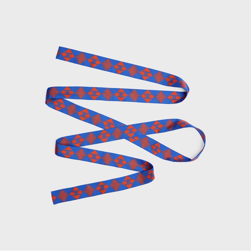 LAZO DE SARGA DE SEDA - AZUL / ROJO -  - 1 | CELINE