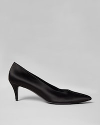MIDI PUMP IN SATIN - BLACK -  - 1 | CELINE