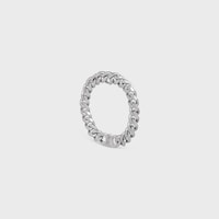 Triomphe Gourmette Bracelet in Brass with Rhodium Finish - SILVER -  - 2 | CELINE