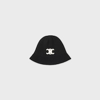 Triomphe cloche beanie in cashmere - BLACK -  - 1 | CELINE