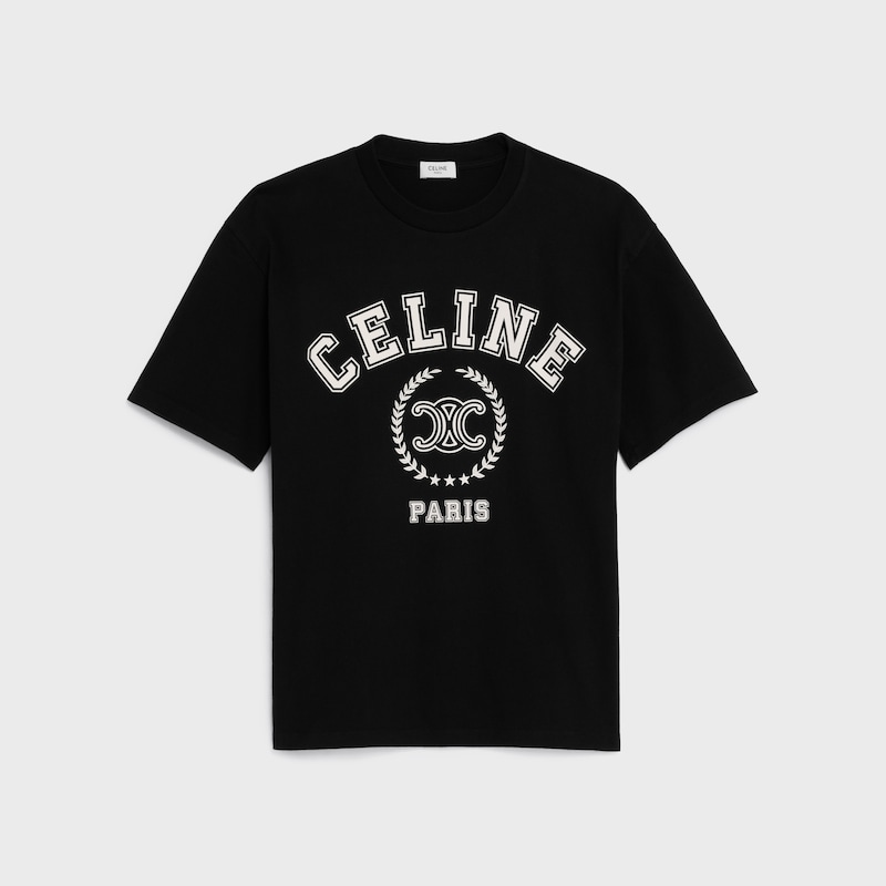 t-shirt IN cotton jersey - BLACK / WHITE -  - 1 | CELINE