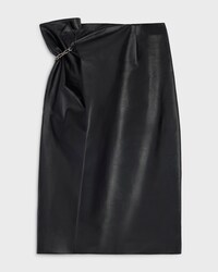 FALDA MIDI DE PIEL DE BECERRO - NEGRO -  - 2 | CELINE