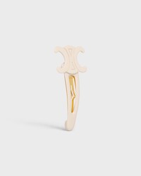 Celine Large Snap Hair Clip in Acetate and Steel - IVORY / GOLD - HAIR ACCESSORIES - 2 | CELINE