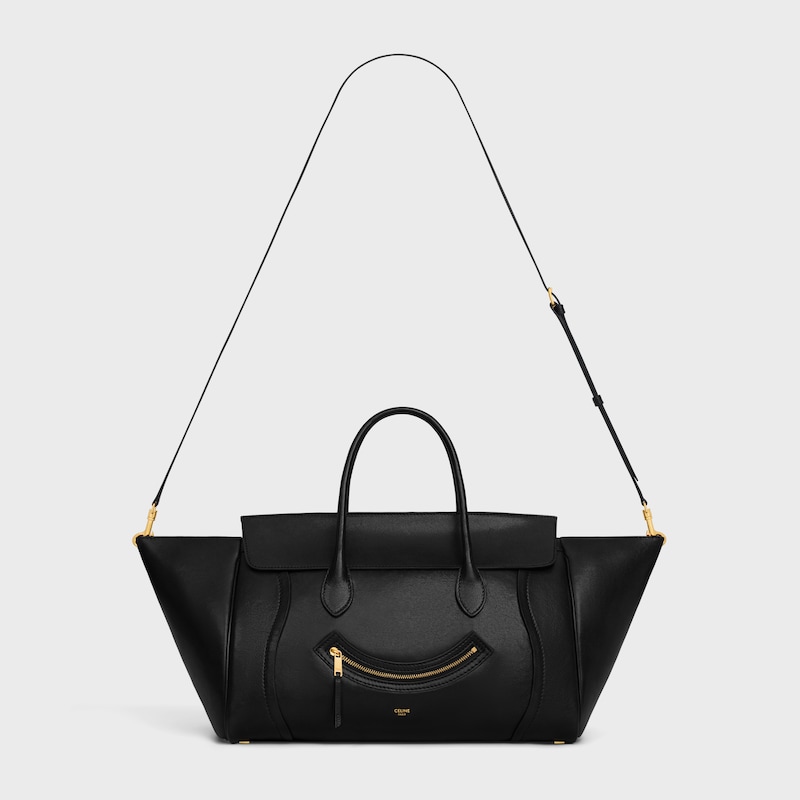 BIG SMILE LUGGAGE IN SUPPLE SHINY LAMBSKIN - BLACK - LUGGAGE - 1 | CELINE