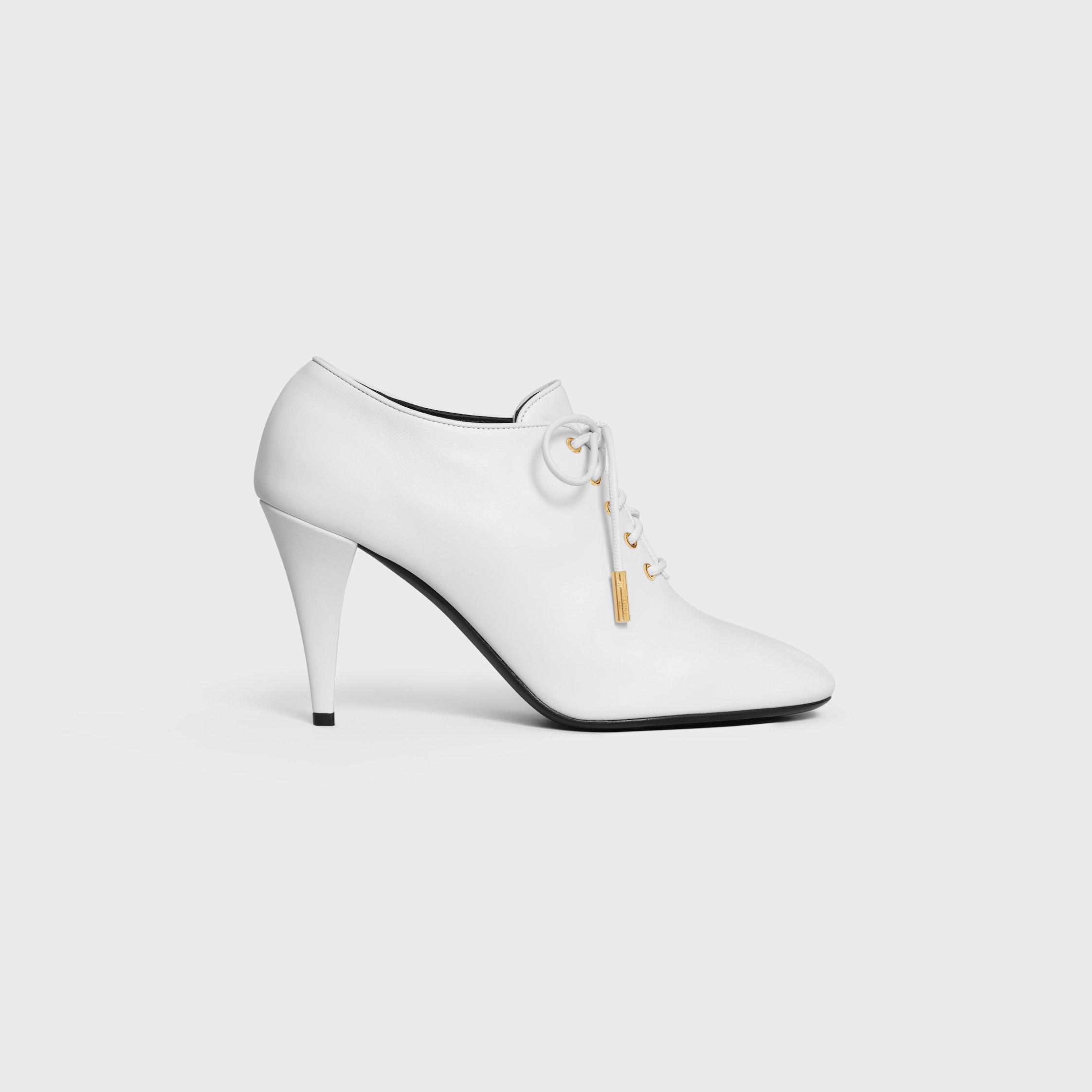 CELINE SOFT OXFORD LACE-UP HEELED BALLERINA IN calfskin - vegetal tanning